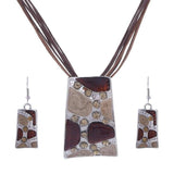 African Bridal Leather Chain Enamel Gem Party Jewelry Set