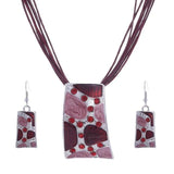 African Bridal Leather Chain Enamel Gem Party Jewelry Set